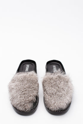 RRP€500 OPENING CEREMONY Leather & Rabbit Fur Mule Shoes US6 EU36 UK3 gallery photo number 2