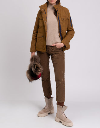 RRP €245 GEORGE J. LOVE Military Jacket Size L Padded Drawstring Waist Full Zip gallery photo number 1