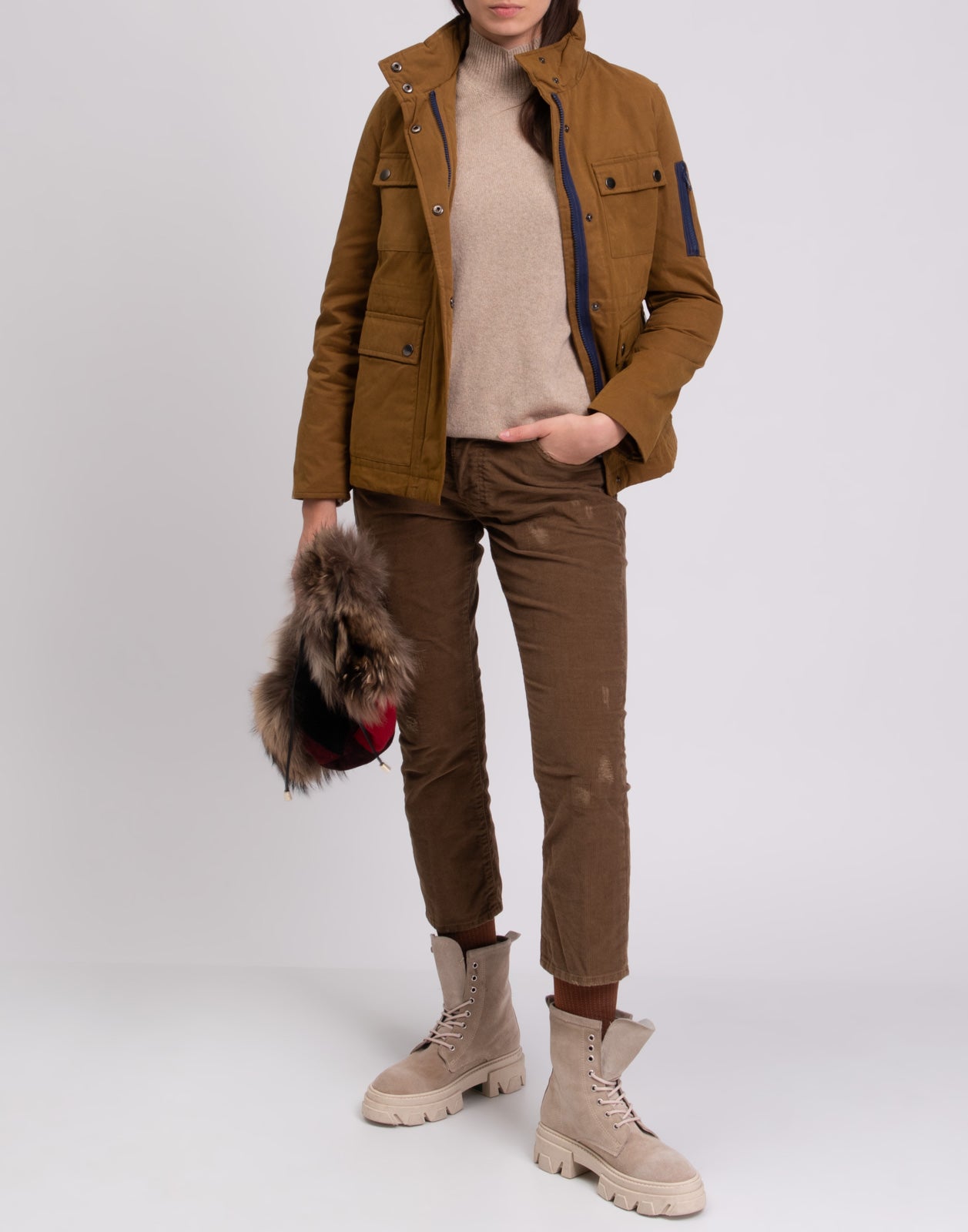 RRP €245 GEORGE J. LOVE Military Jacket Size L Padded Drawstring Waist Full Zip gallery main photo