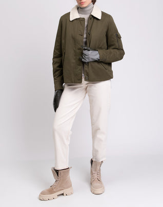 RRP €245 8 Pilot Jacket Size XL Padded Sherpa Collar