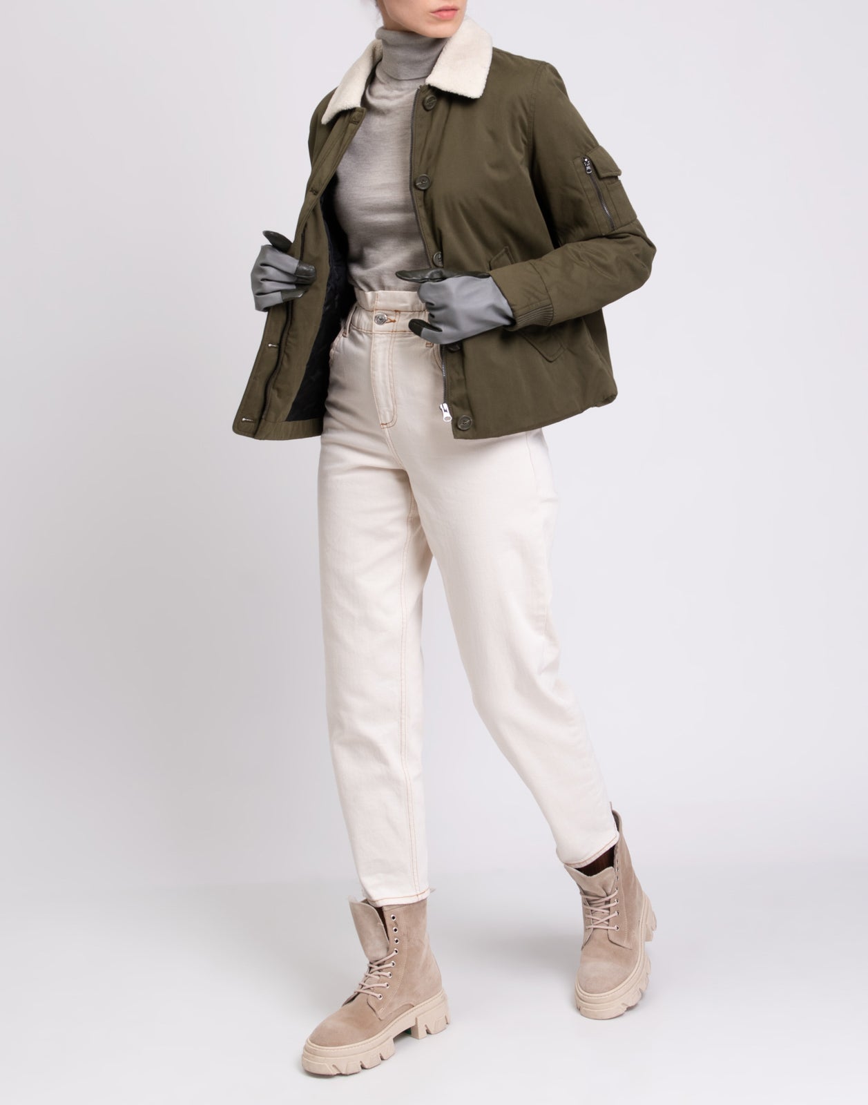 RRP €245 8 Pilot Jacket Size XL Padded Sherpa Collar gallery main photo