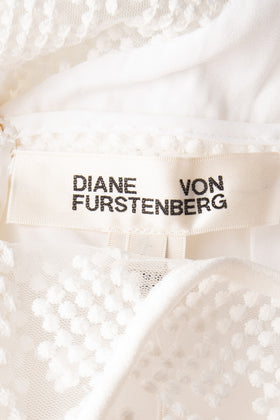 RRP €650 DIANE VON FURSTENBERG Tulle Lace Wedding Gown Size US 12 / L Overlay gallery photo number 8