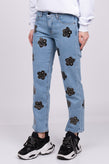 RRP €360 VICTORIA VICTORIA BECKHAM Jeans W27 Stretch Coated Flowers Cropped gallery photo number 4