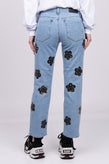 RRP €360 VICTORIA VICTORIA BECKHAM Jeans W27 Stretch Coated Flowers Cropped gallery photo number 5