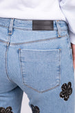 RRP €360 VICTORIA VICTORIA BECKHAM Jeans W27 Stretch Coated Flowers Cropped gallery photo number 6