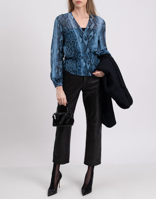 8 Wrap Top Size IT 42 Snakeskin Pattern Made in Italy