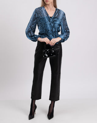 8 Wrap Top Size IT 42 Snakeskin Pattern Made in Italy