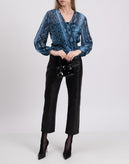 8 Wrap Top Size IT 42 Snakeskin Pattern Made in Italy gallery photo number 1