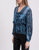 8 Wrap Top Size IT 42 Snakeskin Pattern Made in Italy gallery photo number 5