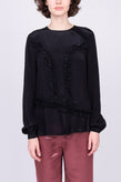 RRP€285 PREEN LINE LARA Top Blouse Size XS Ruched Lace See Through Crew Neck gallery photo number 3