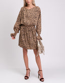 RRP €250 BAUM UND PFERDGARTEN AEMILEY Blouson Dress Size DE 38 Leopard Open Back gallery photo number 1
