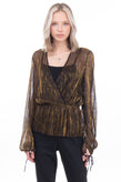 RRP €160 FISICO Top Blouse Size S See Through Lame Effect Made in Italy gallery photo number 1