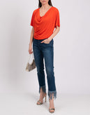 RRP €255 3X1 Jeans W26 Garment Dye Fringe Cuffs Straight Leg Cropped Made in USA gallery photo number 1