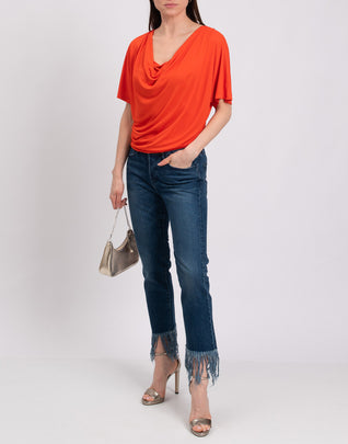 RRP €255 3X1 Jeans W26 Garment Dye Fringe Cuffs Straight Leg Cropped Made in USA