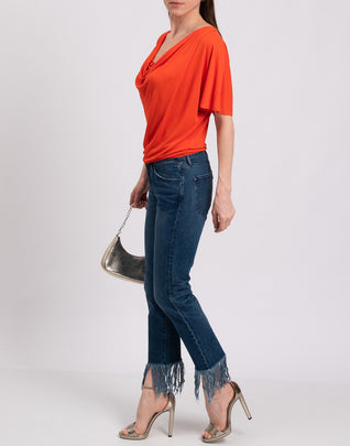 RRP €255 3X1 Jeans W28 Garment Dye Fringe Straight Leg Cropped Made in USA