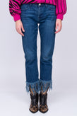 RRP €255 3X1 LIMA Jeans W28 Fringe Cuffs Straight Cropped Made in USA gallery photo number 3