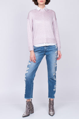 RRP €230 3X1 DOSA Jeans W26 Ripped Faded Slim Fit High Rise Cropped Made in USA