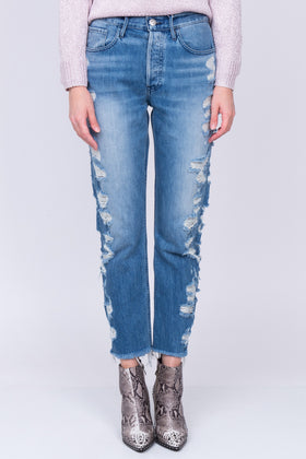 RRP €230 3X1 DOSA Jeans W26 Ripped Faded Slim Fit High Rise Cropped Made in USA gallery photo number 2
