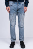 RRP€365 JUST CAVALLI Jeans W32 Ripped Faded Stitched Trim Slim Fit Made in Italy gallery photo number 3