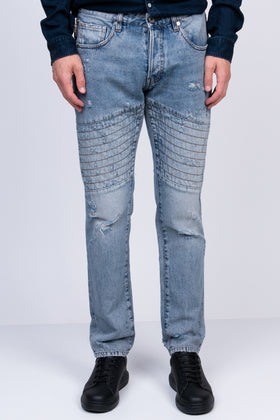 RRP€365 JUST CAVALLI Jeans W32 Ripped Faded Stitched Trim Slim Fit Made in Italy gallery photo number 3