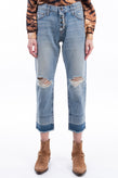 RRP €250 CURRENT/ELLIOTT THE FLING Boyfriend Jeans W27 Ripped Worn Look Cropped gallery photo number 3