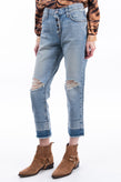 RRP €250 CURRENT/ELLIOTT THE FLING Boyfriend Jeans W27 Ripped Worn Look Cropped gallery photo number 4