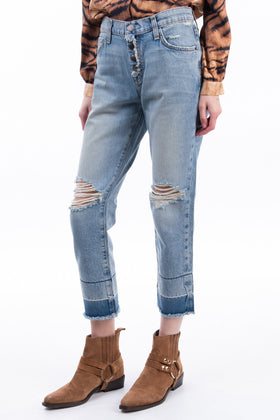 RRP €250 CURRENT/ELLIOTT THE FLING Boyfriend Jeans W27 Ripped Worn Look Cropped gallery photo number 4