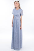 RRP €440 BY MALINA CLAIRE Lace Maxi A-Line Dress Size M Open Back Short Sleeve gallery photo number 5