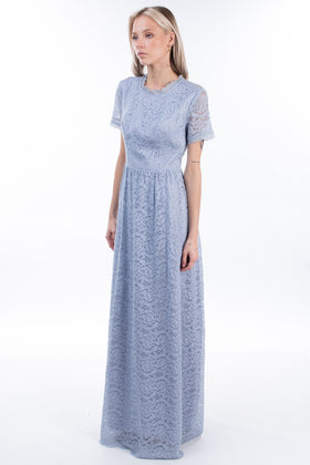 RRP €440 BY MALINA CLAIRE Lace Maxi A-Line Dress Size M Open Back Short Sleeve gallery photo number 5