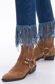 RRP €255 3X1 Jeans W26 Garment Dye Fringe Cuffs Straight Leg Cropped Made in USA gallery photo number 6