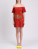 RRP €250 SENSI STUDIO Mini  Beach Dress Size S Embroidered Flowers Off Shoulder gallery photo number 4