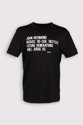 RRP €100 JOHN RICHMOND T-Shirt Top US40 IT52-54 L Coated Front Short Sleeve