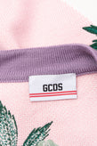 RRP €445 GCDS Cardigan Size M Wool Blend Pink Embroidered Flowers Logo Intarsia gallery photo number 6