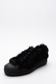 RRP €309 RUCOLINE Rabbit Fur Sneakers US6 EU36 UK3 Black Lace Up gallery photo number 1