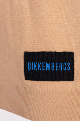 RRP€215 BIKKEMBERGS Jumper US34-36 EU50-52 L Wool Blend Logo Patch Thin Knit gallery photo number 3