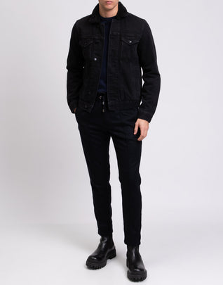 BOLONGARO TREVOR Denim Jacket Size S Garment Dye Button Front Regular Collar