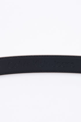 CALVIN KLEIN JEANS Leather Classic Round Belt 95/38 Engraved Light Aged Metal gallery photo number 4