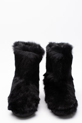 RRP€330 RUCOLINE Ariel Rabbit Fur Ankle Snow Boots US6 EU36 UK3 Round Toe