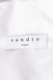 RRP€185 SANDRO Lanna Silk Top Blouse US8 3 L Ivory Pleated Round Hem Y Neck gallery photo number 6
