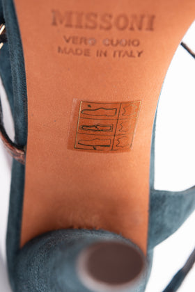 RRP€800 MISSONI Snakeskin & Leather Slingback Sandals US8 EU38 UK5 Ruffle Trim gallery photo number 8