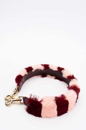 RRP €640 DOLCE & GABBANA Rex Rabbit Fur & Leather Shoulder Strap Striped Pattern gallery photo number 3