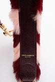 RRP €640 DOLCE & GABBANA Rex Rabbit Fur & Leather Shoulder Strap Striped Pattern gallery photo number 7