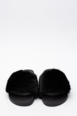 RRP €450 GIVENCHY Mink Fur Slide Sandals US4.5 EU35 UK2 Footbed Made in Italy