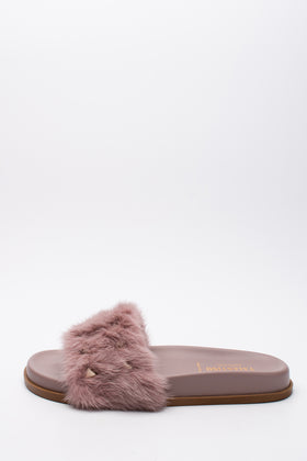 RRP €995 VALENTINO GARAVANI Mink Fur Sandals US5 EU35 UK2 Pink Rockstuds gallery photo number 2