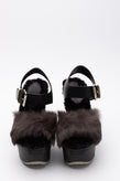 RRP€255 RUCOLINE Leather & Rabbit Fur Slingback Sandals US6 EU36 UK3 High Heel gallery photo number 2