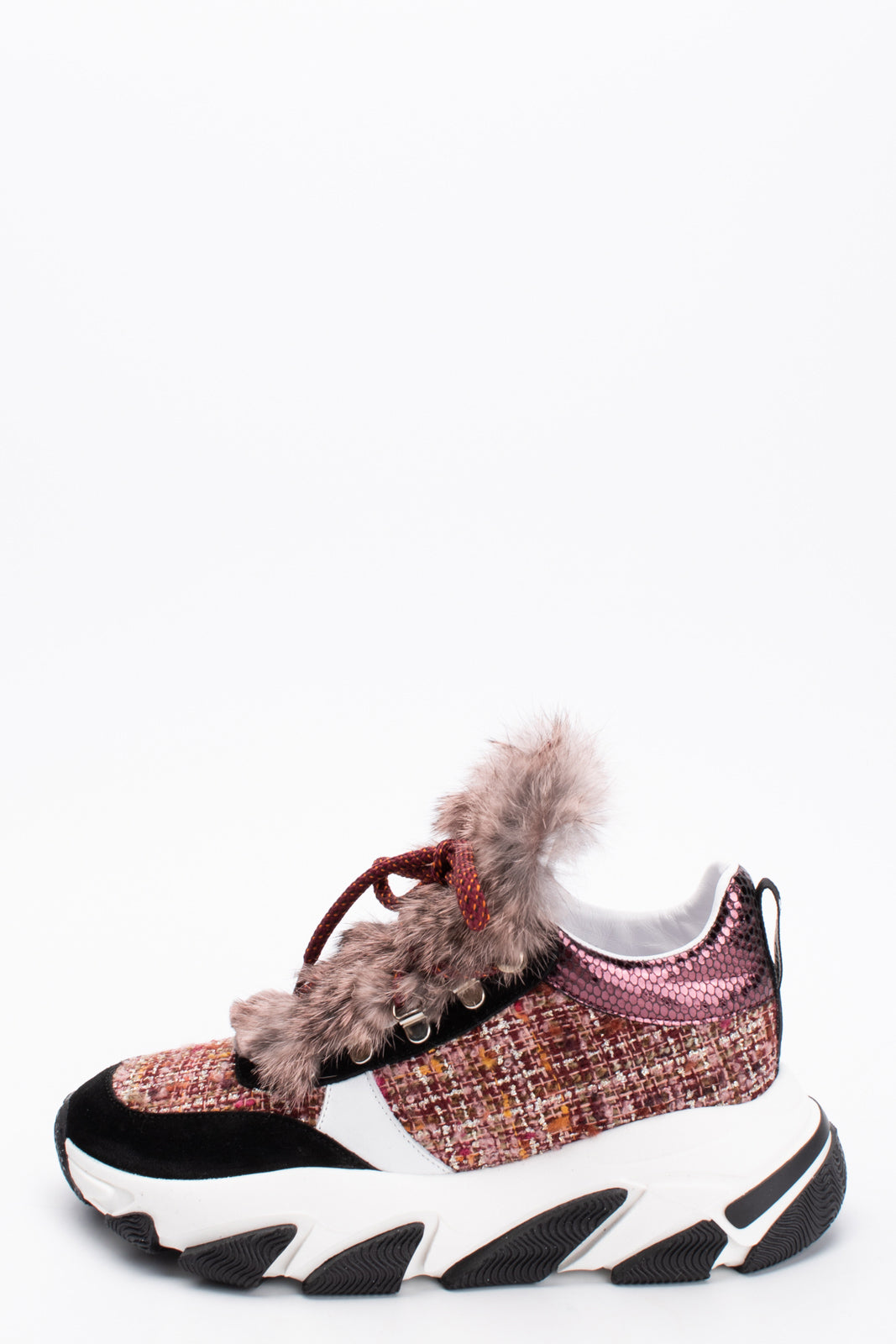 RRP€305 POLLINI Tweed Sneakers US9 IT40 EU41 UK7 Lame Effect Chunky Sole gallery main photo