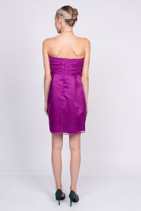 RRP €235 PINKO Silk Mini Dress Size IT 42 Bow Detail Bandeau Made in Italy gallery photo number 3