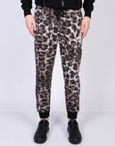 JOHN RICHMOND Jogger Trousers Size M Drawstring Waist Logo Monogram Animal Print gallery photo number 2