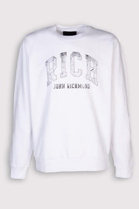 JOHN RICHMOND Pullover Sweatshirt Size L Faded Effect Logo 'RICH' Long Sleeve gallery photo number 1