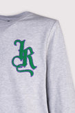 JOHN RICHMOND Pullover Sweatshirt Size M Melange Effect Logo Monogram Patch gallery photo number 5